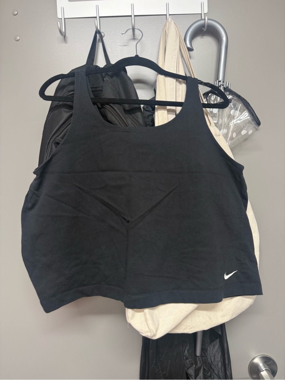Nike Black Scoop Crop Sports Tank with Swoosh